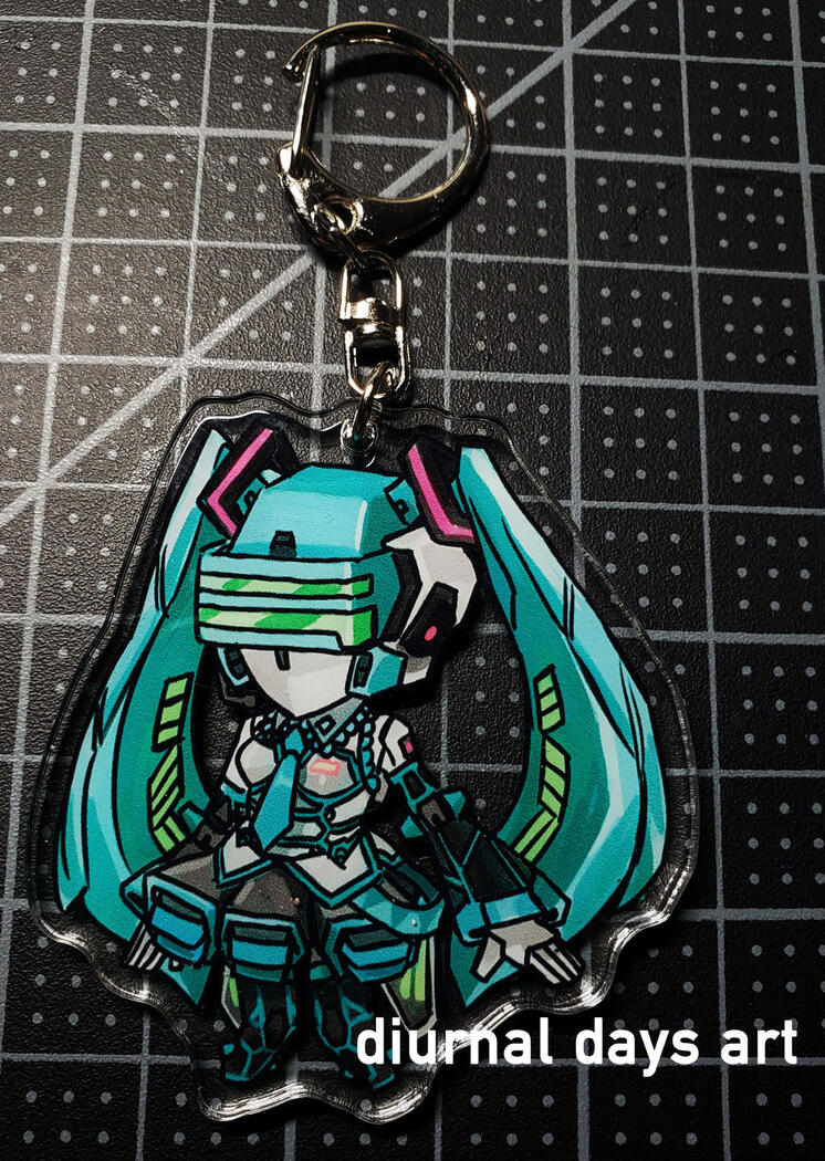 Feiyen Hatsune Miku fanart keychain - Super Robot Wars UX (Based on the Feiyen from Virtual-On)