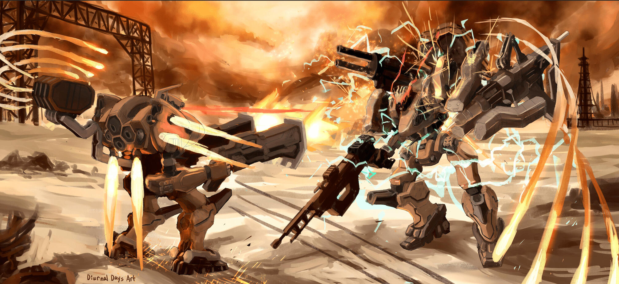 Armored Core 6 fanart (deskmat design)