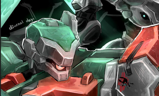 Preview of my illustration for the Armored Core VI fanzine "RECORDS//ANALYSIS"